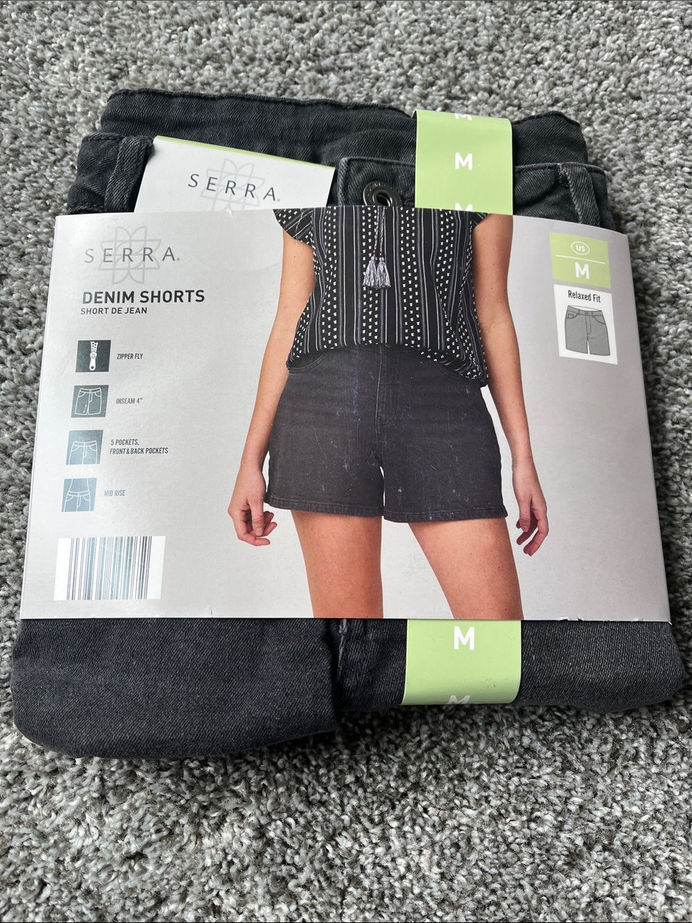 Serra Black Denim Jean Shorts - Mid Rise Relaxed Style